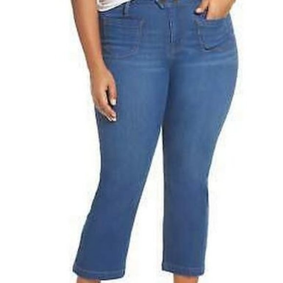 Seven7 Jeans Trendy Plus Size Patch-Pocket Bootcut Jeans - Picture 1 of 1